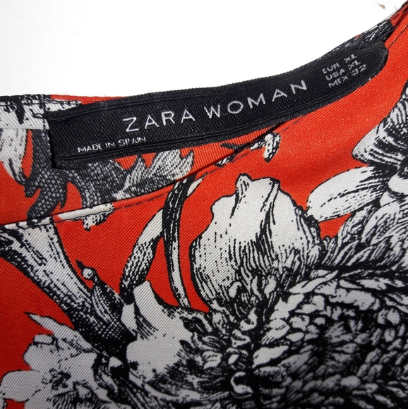 Zara Woman Tie Waist Asymmetrical Blouse XL - Picture 3 of 4